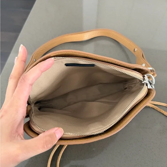 Rebecca Minkoff tan tassel crossbody purse with adjustable strap - Picture 4 of 8